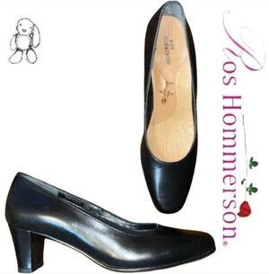ROS HOMMERSON Black Genuine Leather Classic Pump with 2" Heel, Size 7N